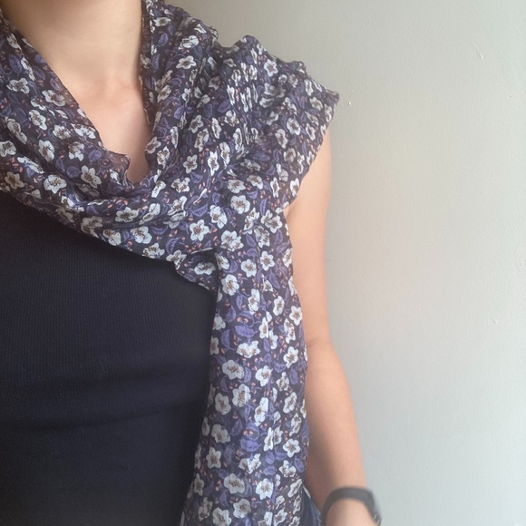 Silky Floral Scarf - Picture 2 of 3